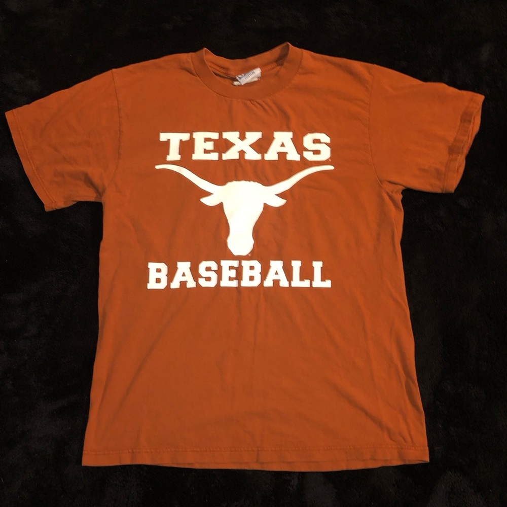 Texas Baseball Longhorn Graphic Tee - Burnt Orange & White